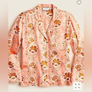 Silk pajama shirt in climbing floral